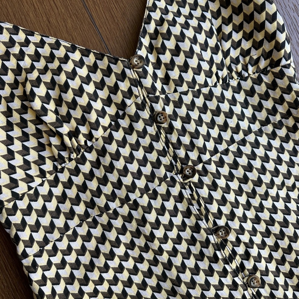 Rip Curl button down Checkered Midi Dress NWOT - Picture 4 of 11